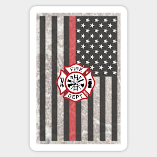 Firefighter Gifts, Thin Red Line Flag with Emblem Sticker